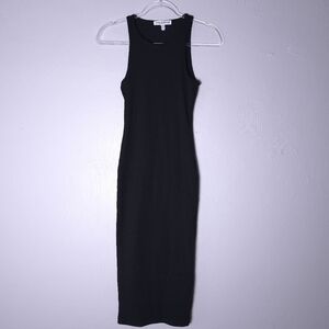 Good American Ribbed Midi Body Con Dress 0